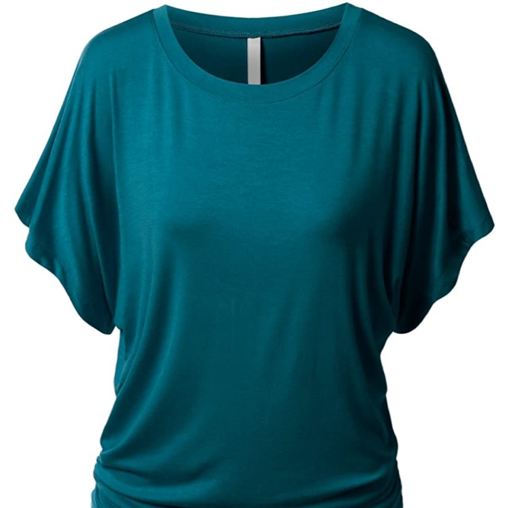 NWOT Teal Short Sleeve Dolman Drape Top